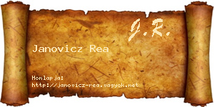 Janovicz Rea névjegykártya